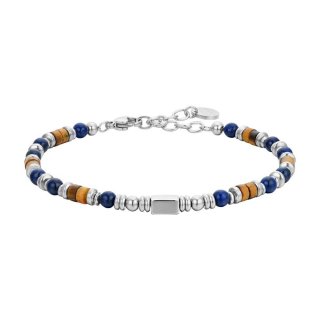 Luca Barra - Bracciale Uomo Acciaio - Lapis - Occhio Di Tigre