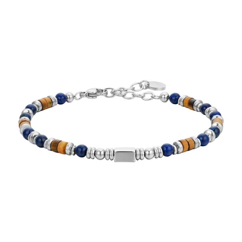Luca Barra - Bracciale Uomo Acciaio - Lapis - Occhio Di Tigre