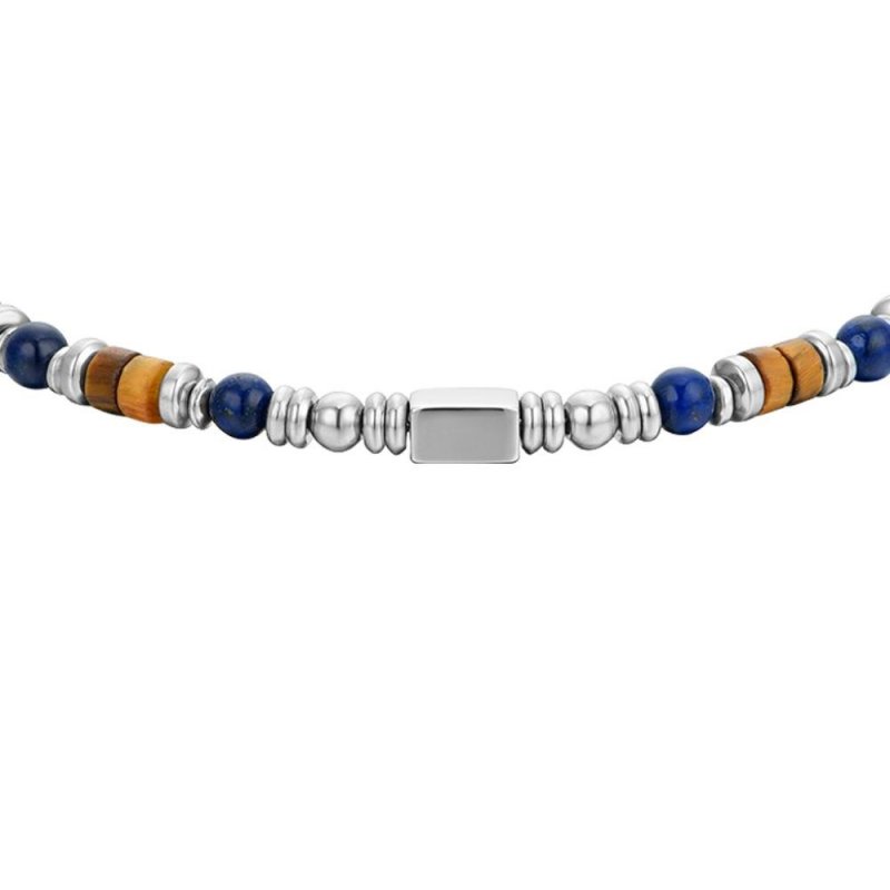 Luca Barra - Bracciale Uomo Acciaio - Lapis - Occhio Di Tigre