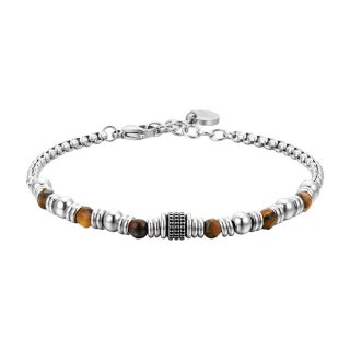 Luca Barra - Bracciale Uomo Acciaio - Occhio Di Tigre - Eleganza