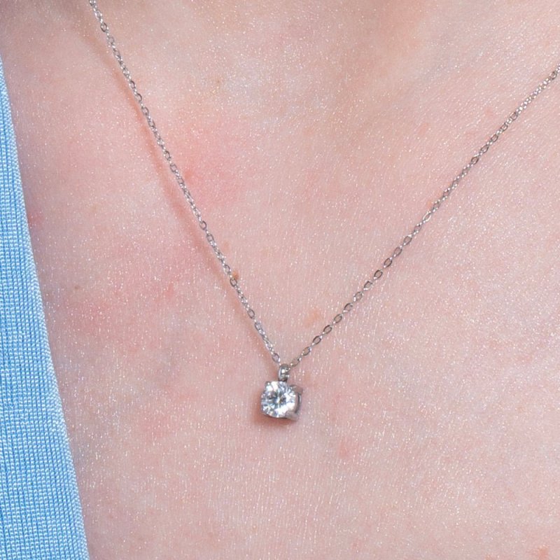 Luca Barra - Collana Donna Acciaio - Zircone Bianco - 40+5Cm