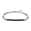 Luca Barra - Bracciale Uomo Acciaio - Piastra Ip Nero - Ematite