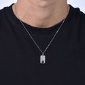 Luca Barra - Collana Uomo Acciaio - Piastra Rosa Dei Venti