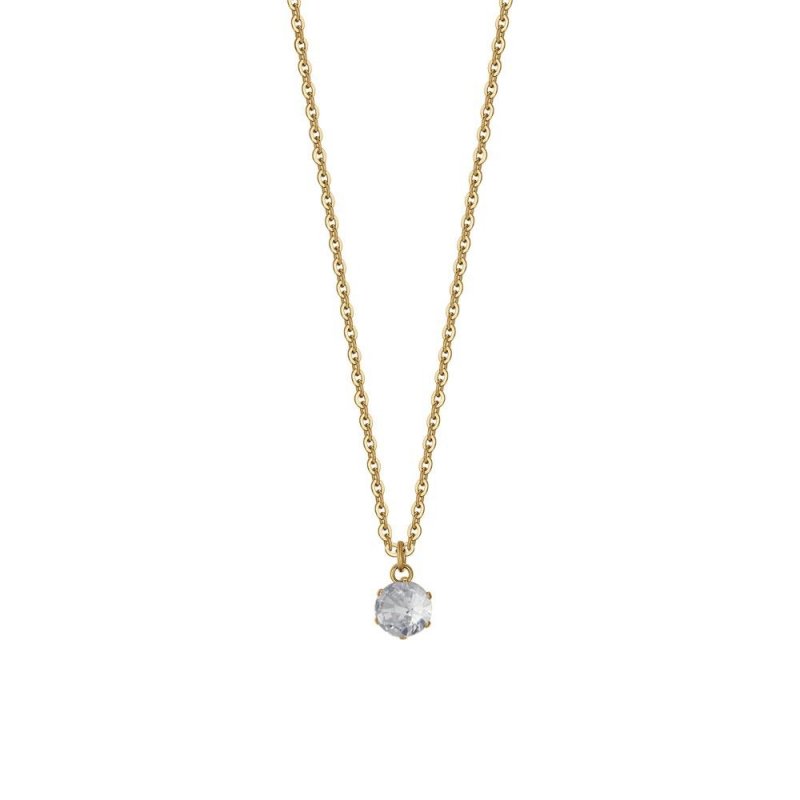 Luca Barra - Collana Donna Acciaio - Zircone Bianco - Ip Gold