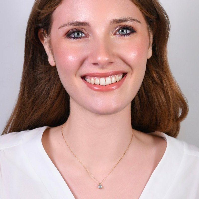 Luca Barra - Collana Donna Acciaio - Zircone Bianco - Ip Gold