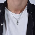 Luca Barra - Collana Uomo Acciaio - Piastra Smaltata - Dettaglio Gold