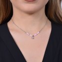 Luca Barra - Collana Donna Acciaio - Agata Rosa - Cristallo Rosa
