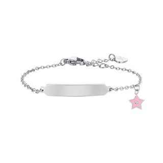 Luca Barra - Bracciale Bambina - Acciaio - Smalto Rosa