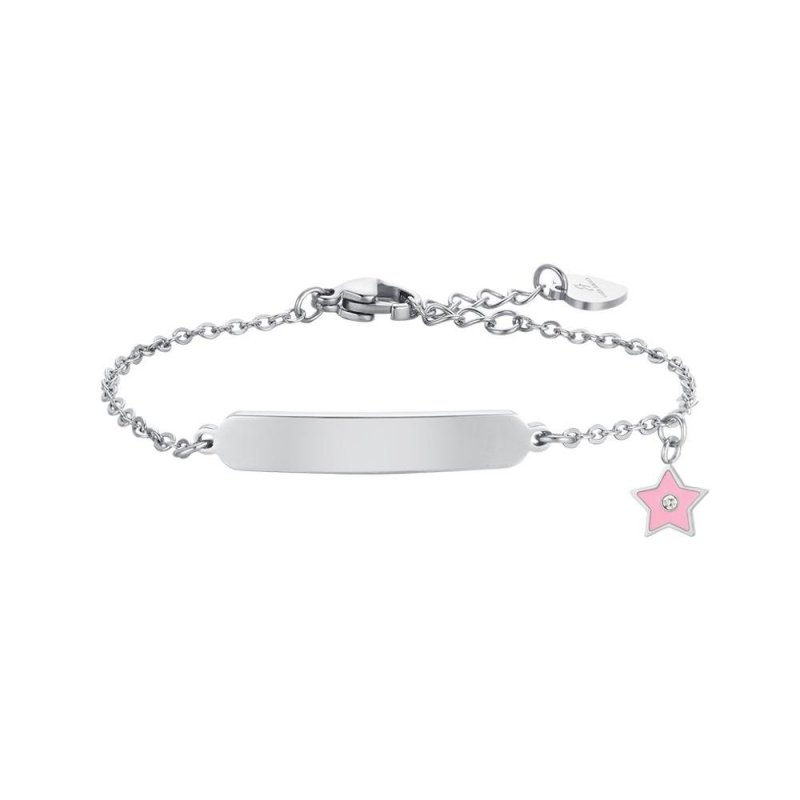 Luca Barra - Bracciale Bambina - Acciaio - Smalto Rosa