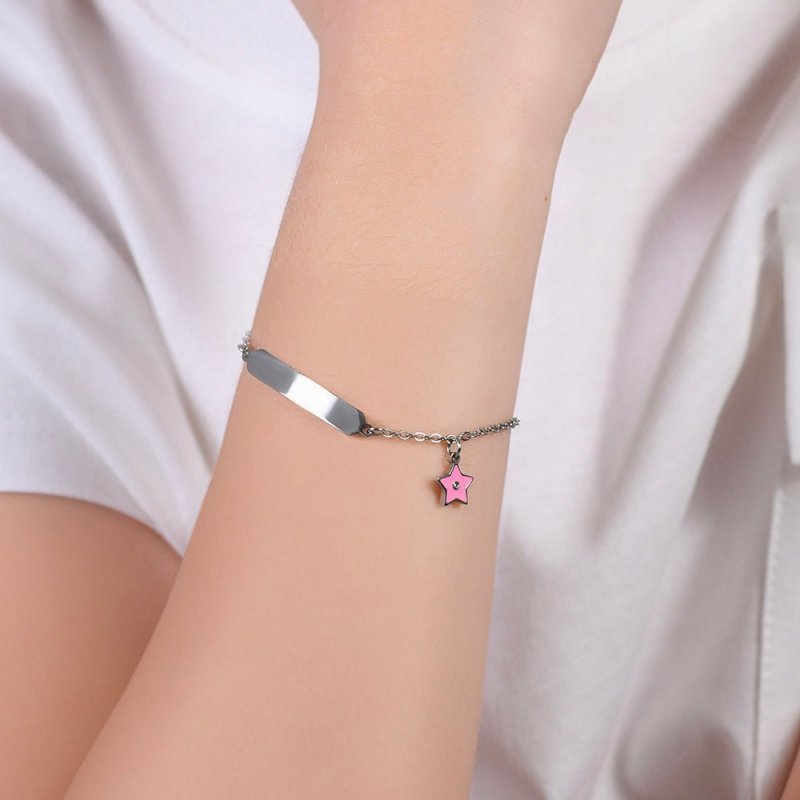 Luca Barra - Bracciale Bambina - Acciaio - Smalto Rosa