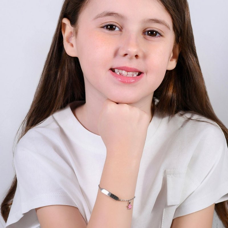 Luca Barra - Bracciale Bambina - Acciaio - Smalto Rosa