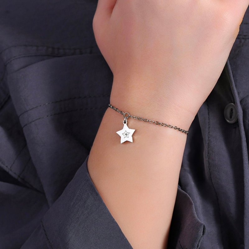 Luca Barra - Bracciale Bambina Stella - Acciaio - Cristallo Bianco
