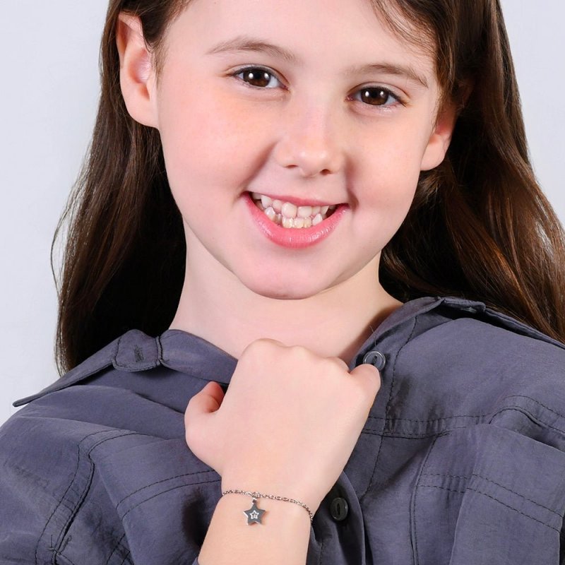 Luca Barra - Bracciale Bambina Stella - Acciaio - Cristallo Bianco