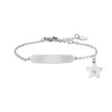 Luca Barra - Bracciale Bambina Acciaio - Stella - Piastra Personalizzabile