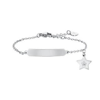Luca Barra - Bracciale Bambina Acciaio - Stella - Piastra Personalizzabile