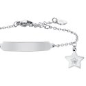 Luca Barra - Bracciale Bambina Acciaio - Stella - Piastra Personalizzabile