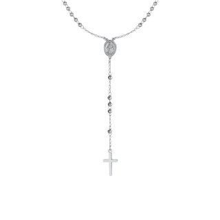 Luca Barra - Collana Rosario Donna - Acciaio - Sfere 3Mm