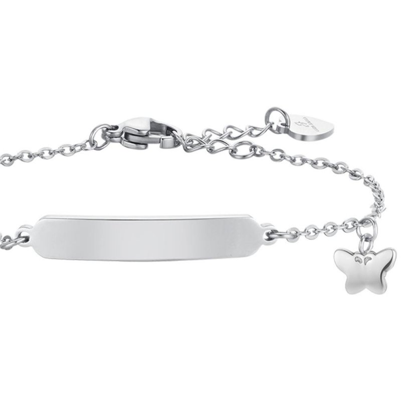 Luca Barra - Bracciale Bambina Farfalle - Acciaio - Piastra