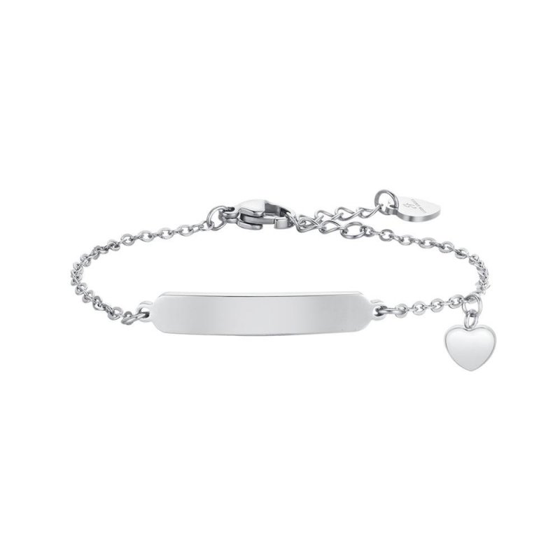 Luca Barra - Bracciale Bambina Acciaio - Cuori - Piastra