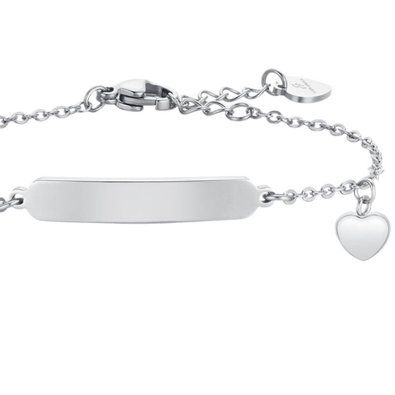 Luca Barra - Bracciale Bambina Acciaio - Cuori - Piastra