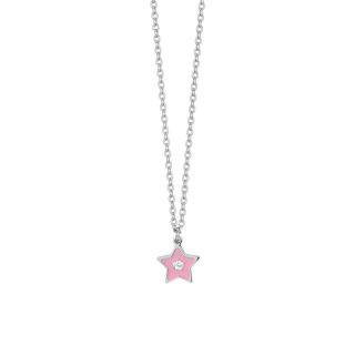 Luca Barra - Collana Bambina Stella - Acciaio - Smalto Rosa