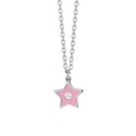 Luca Barra - Collana Bambina Stella - Acciaio - Smalto Rosa