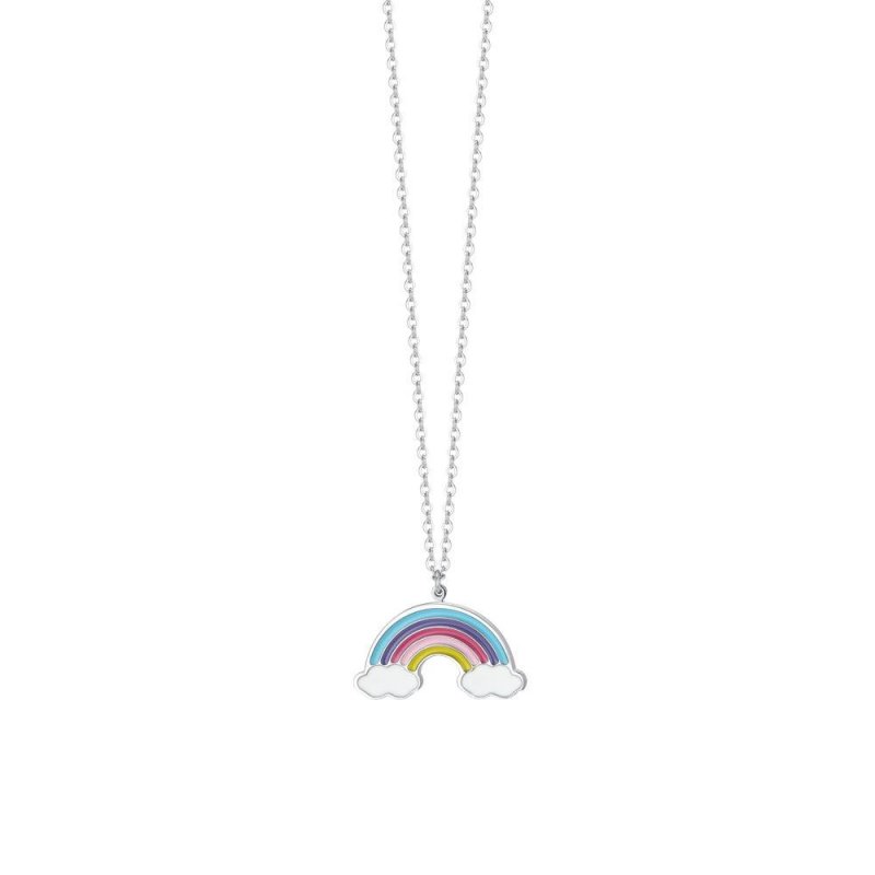 Luca Barra - Collana Bambina Arcobaleno - Acciaio - Smalto Multicolor