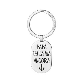 Luca Barra - Portachiavi Uomo - Acciaio - Papà Sei La Mia Ancora