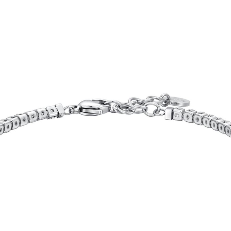 Luca Barra - Bracciale Tennis Uomo - Acciaio - Zirconi Bianchi