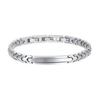 Luca Barra - Bracciale Uomo Acciaio - Piastra Rettangolare