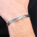 Luca Barra - Bracciale Uomo Acciaio - Piastra Rettangolare