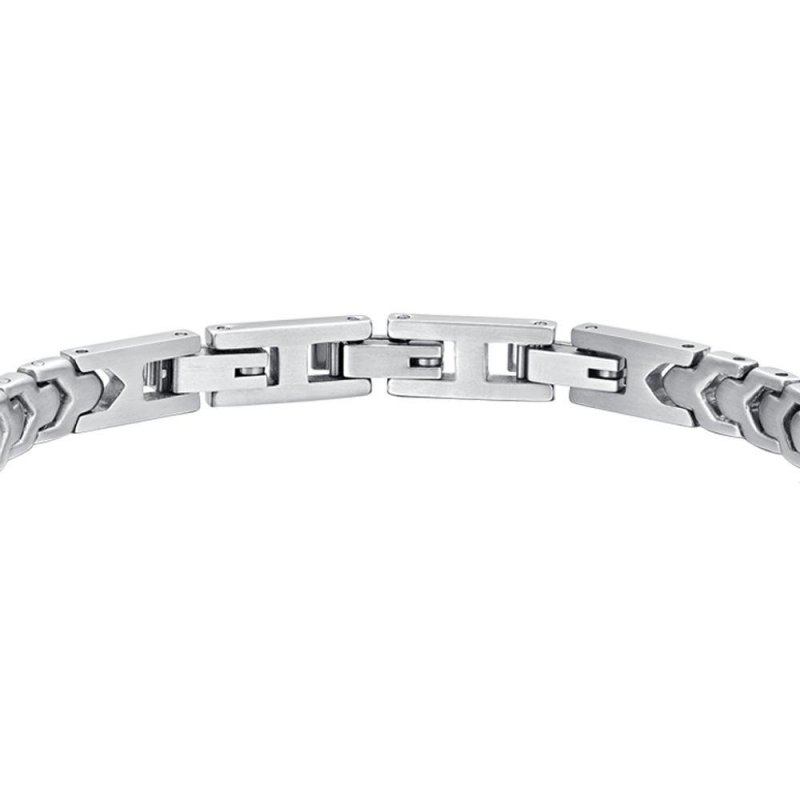 Luca Barra - Bracciale Uomo Acciaio - Piastra Rettangolare