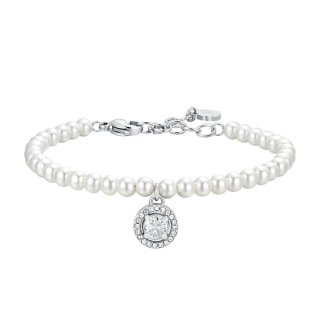 Luca Barra - Bracciale Donna Acciaio - Perle Sintetiche - Zircone Bianco