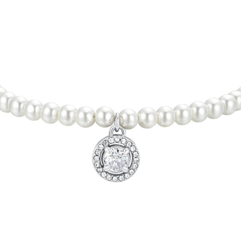 Luca Barra - Bracciale Donna Acciaio - Perle Sintetiche - Zircone Bianco