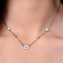 Luca Barra - Collana Donna Stelle - Acciaio - Zirconi Bianchi