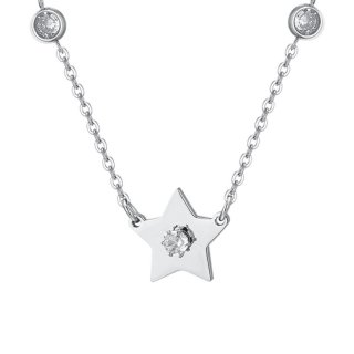Luca Barra - Collana Donna Stelle - Acciaio - Zirconi Bianchi