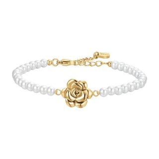 Luca Barra - Bracciale Donna - Acciaio Ip Gold - Perle Rosa