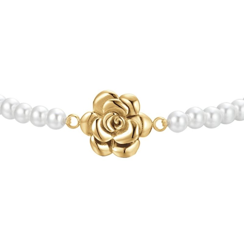 Luca Barra - Bracciale Donna - Acciaio Ip Gold - Perle Rosa