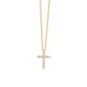Luca Barra - Collana Donna Croce - Acciaio Ip Gold - Zirconi Bianchi
