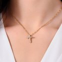 Luca Barra - Collana Donna Croce - Acciaio Ip Gold - Zirconi Bianchi