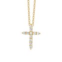 Luca Barra - Collana Donna Croce - Acciaio Ip Gold - Zirconi Bianchi