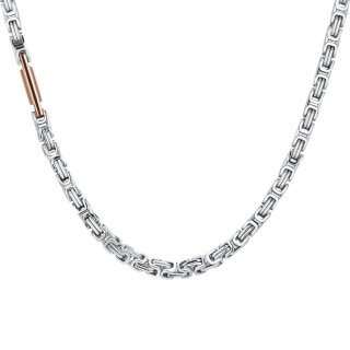 Luca Barra - Collana Uomo Acciaio - Elemento Ip Rose - Moderno