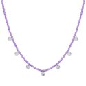 Luca Barra - Collana Donna Acciaio - Cristalli Viola - Zirconi Bianchi