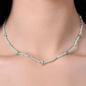 Luca Barra - Collana Donna Acciaio - Pietre Verde Acqua - Cristalli