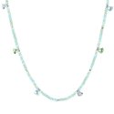 Luca Barra - Collana Donna Acciaio - Pietre Verde Acqua - Cristalli