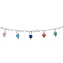 Luca Barra - Cavigliera Donna - Acciaio - Pietre Multicolor