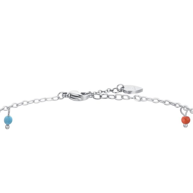 Luca Barra - Cavigliera Donna - Acciaio - Pietre Multicolor