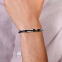 Luca Barra - Bracciale Uomo Acciaio - Elementi Ip Black - Design Moderno