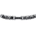 Luca Barra - Bracciale Uomo Acciaio - Ceramica Nera - Zirconi