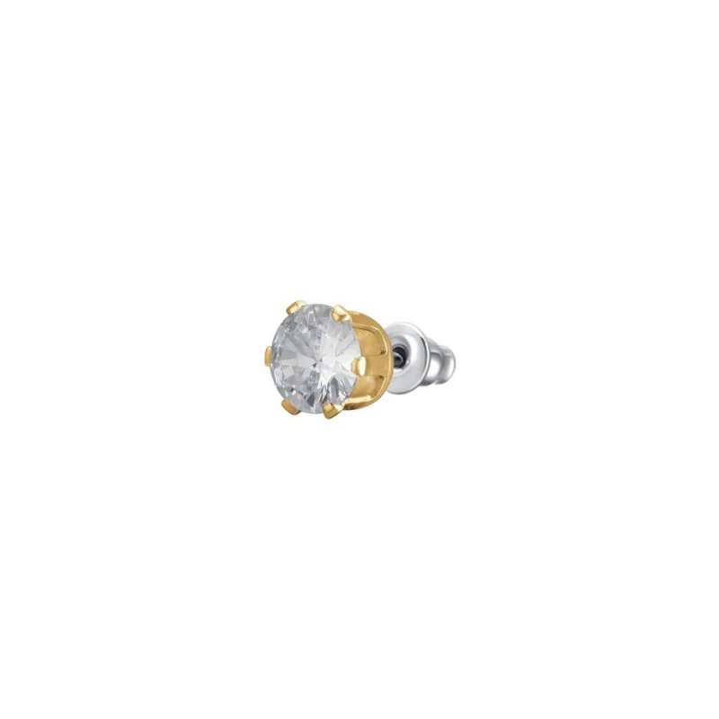 Luca Barra - Mono Orecchino Donna - Acciaio Ip Gold - Zircone Bianco